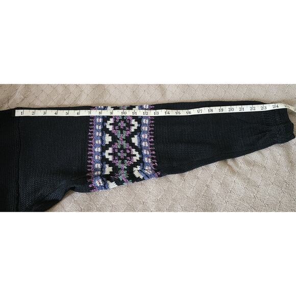 VTG 90s Geometric Fair Isle Style  Colorful V Neck Sweater Mens XL Retro Knit - Picture 5 of 8